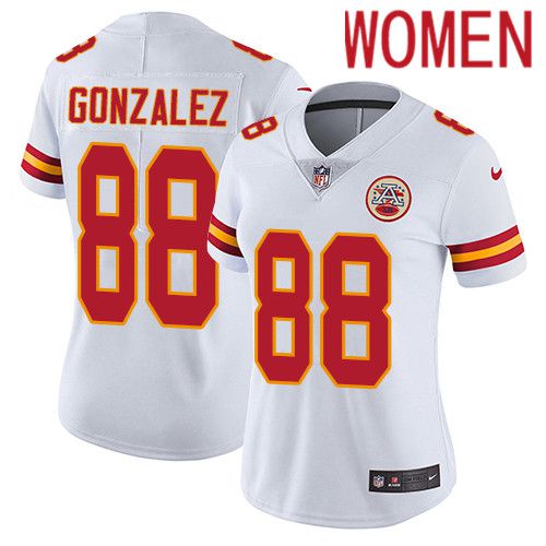 Women Kansas City Chiefs 88 Tony Gonzalez Nike White Vapor Limited NFL Jersey